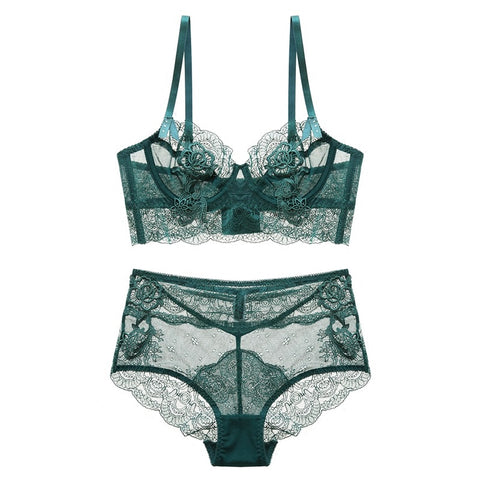New Gather Adjusted Thin Cup Lingerie Bra Set